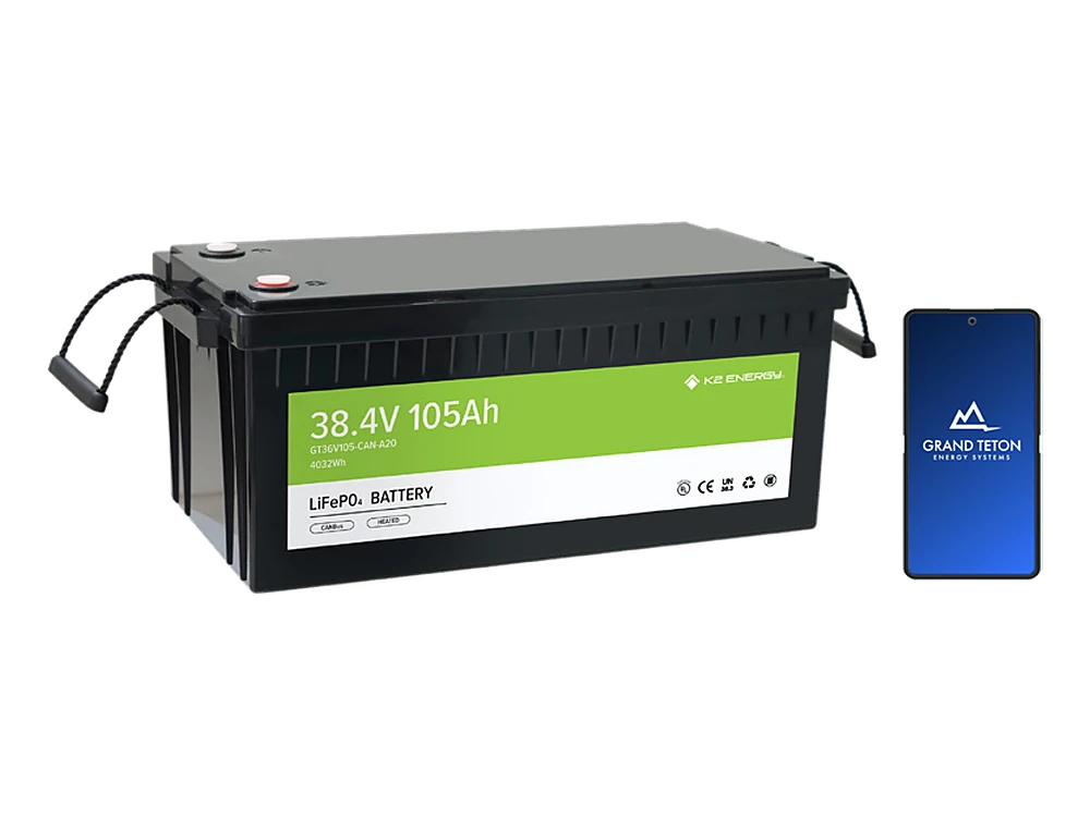 36V 105Ah Grand Teton Energy lithium battery kit with Bluetooth app